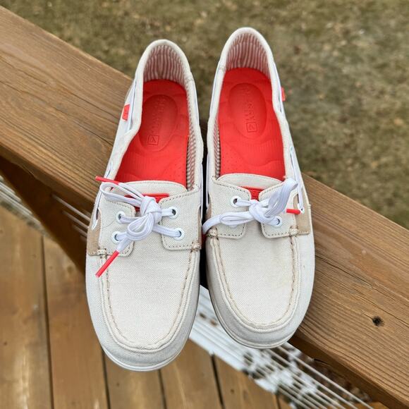 Sperry size 9 Shore Sider Canvas Casual Boat Shoes Slip On Loafers - Picture 3 of 11